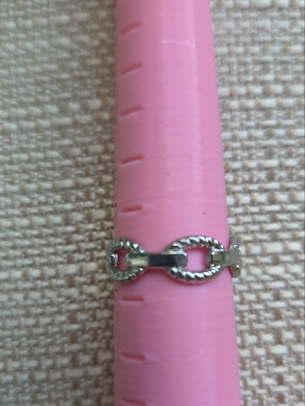 Plunder Adjustable Silver Chain Link Pattern Ring - Picture 2 of 9